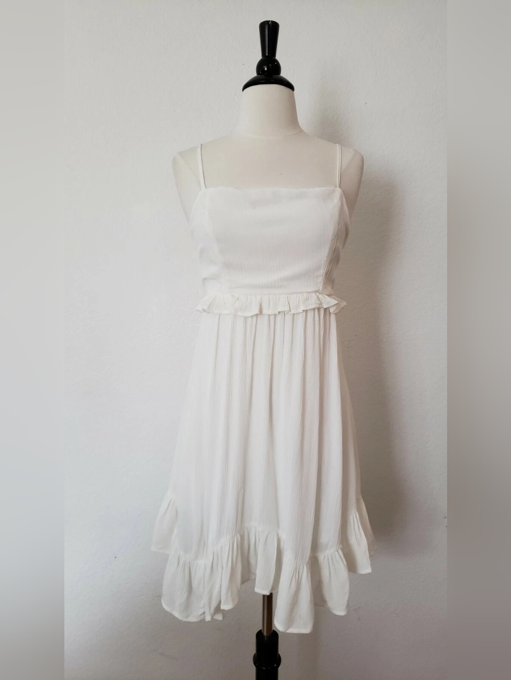 White Ruffled Sundress with Spaghetti Straps